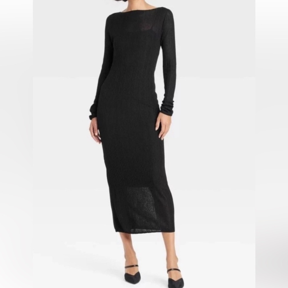 a new day Classic Black Long Sleeve Dress